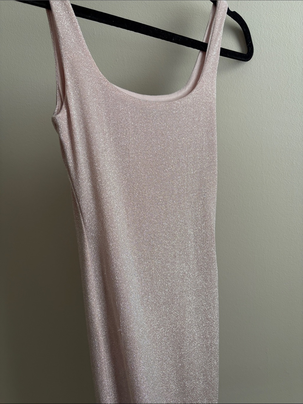 naked wardrobe Shimmery Light Pink Maxi Slip Dress